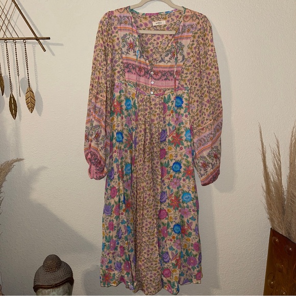 NWT Spell Mossy Patchwork Boho Dress Size L - Picture 1 of 8